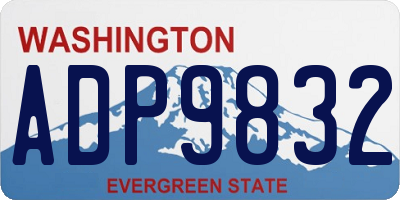 WA license plate ADP9832