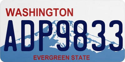 WA license plate ADP9833