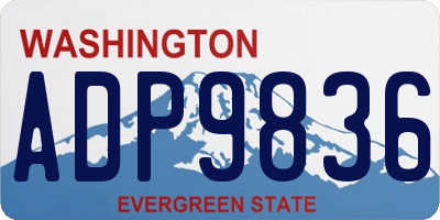 WA license plate ADP9836