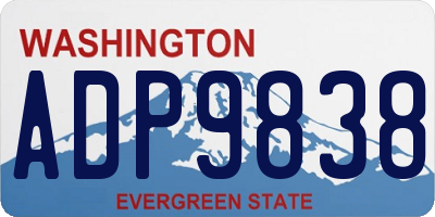 WA license plate ADP9838
