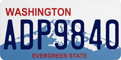 WA license plate ADP9840