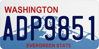 WA license plate ADP9851