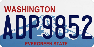 WA license plate ADP9852