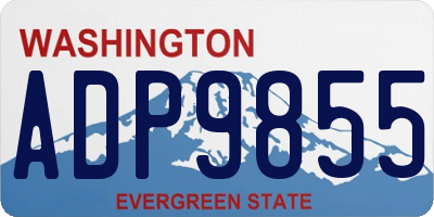 WA license plate ADP9855
