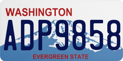 WA license plate ADP9858