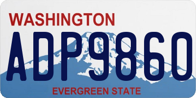 WA license plate ADP9860