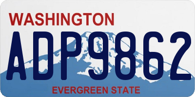 WA license plate ADP9862