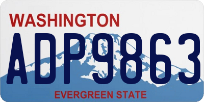 WA license plate ADP9863