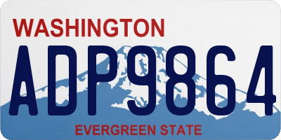 WA license plate ADP9864