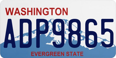 WA license plate ADP9865
