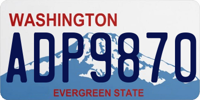 WA license plate ADP9870