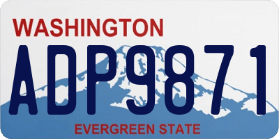 WA license plate ADP9871