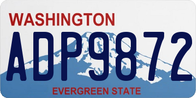 WA license plate ADP9872