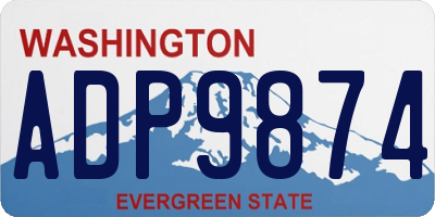 WA license plate ADP9874