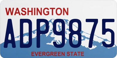 WA license plate ADP9875
