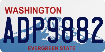 WA license plate ADP9882