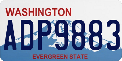 WA license plate ADP9883