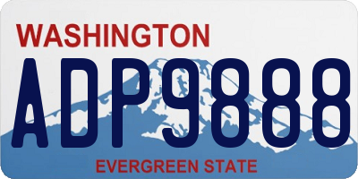 WA license plate ADP9888