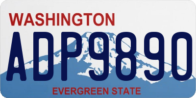 WA license plate ADP9890