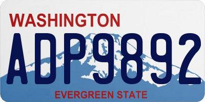 WA license plate ADP9892