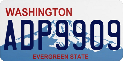 WA license plate ADP9909