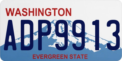 WA license plate ADP9913