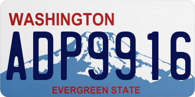 WA license plate ADP9916