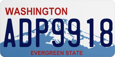 WA license plate ADP9918