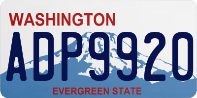WA license plate ADP9920