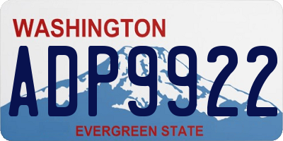 WA license plate ADP9922