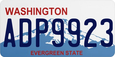 WA license plate ADP9923