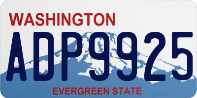WA license plate ADP9925