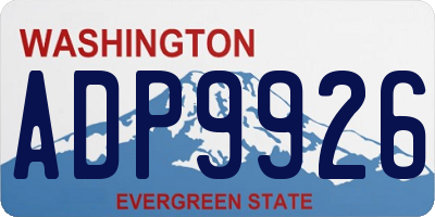 WA license plate ADP9926