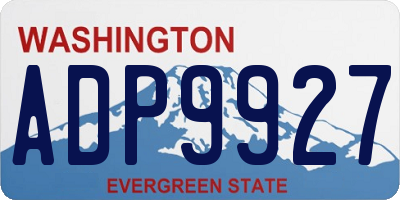 WA license plate ADP9927