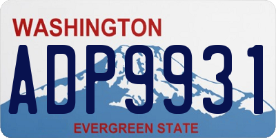 WA license plate ADP9931