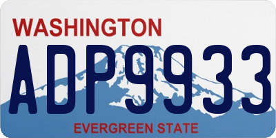 WA license plate ADP9933