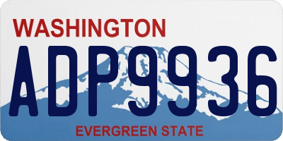 WA license plate ADP9936