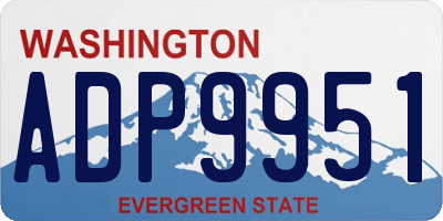WA license plate ADP9951