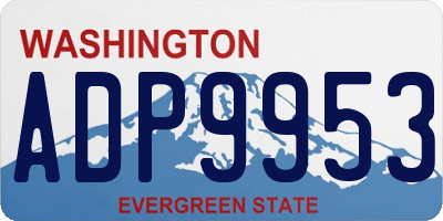 WA license plate ADP9953