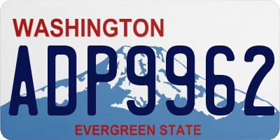 WA license plate ADP9962