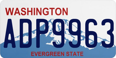 WA license plate ADP9963