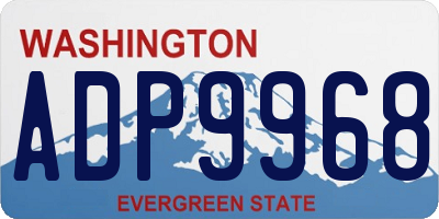 WA license plate ADP9968