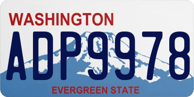 WA license plate ADP9978
