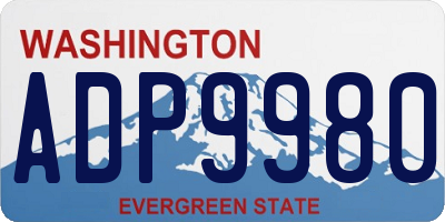 WA license plate ADP9980