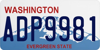 WA license plate ADP9981
