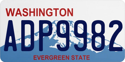 WA license plate ADP9982