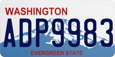 WA license plate ADP9983