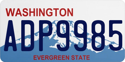 WA license plate ADP9985