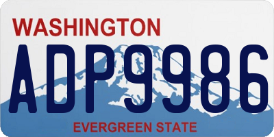 WA license plate ADP9986