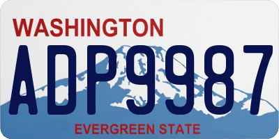 WA license plate ADP9987